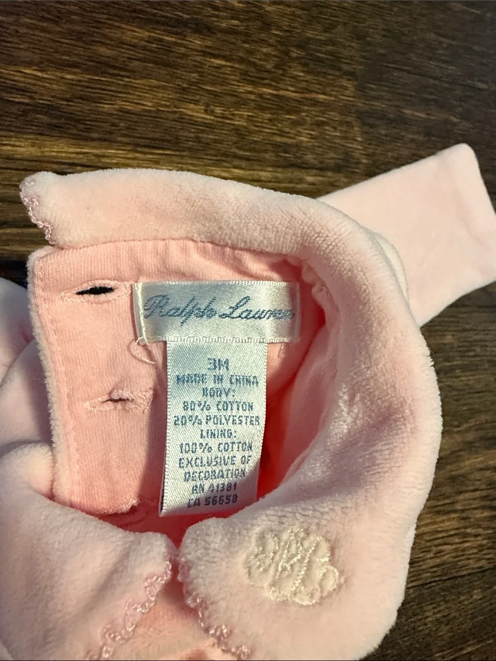 Ralph Lauren Pale Pink Footed One-Piece Romper
